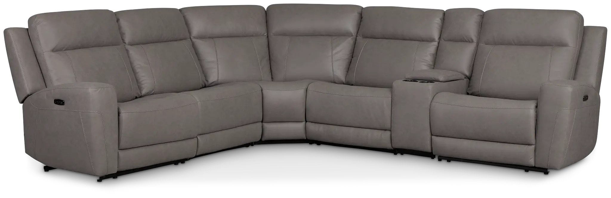 Colton Light Gray Micro Medium Dual Power 2-arm Reclining Sectional Colton Light Gray Micro Medium Dual Power 2-arm Reclining Sectional