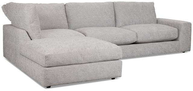 Calista Pewter Fabric Small Left Bumper Sectional