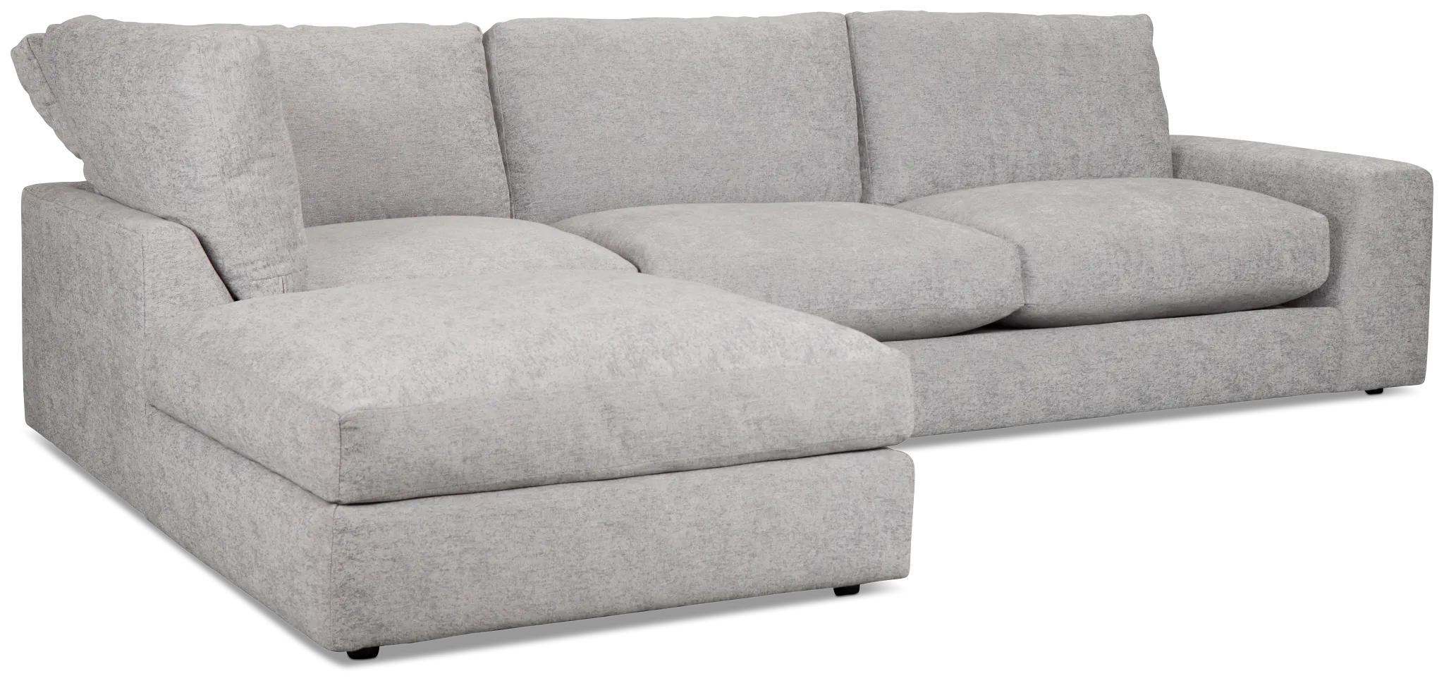 Calista Pewter Fabric Small Left Bumper Sectional