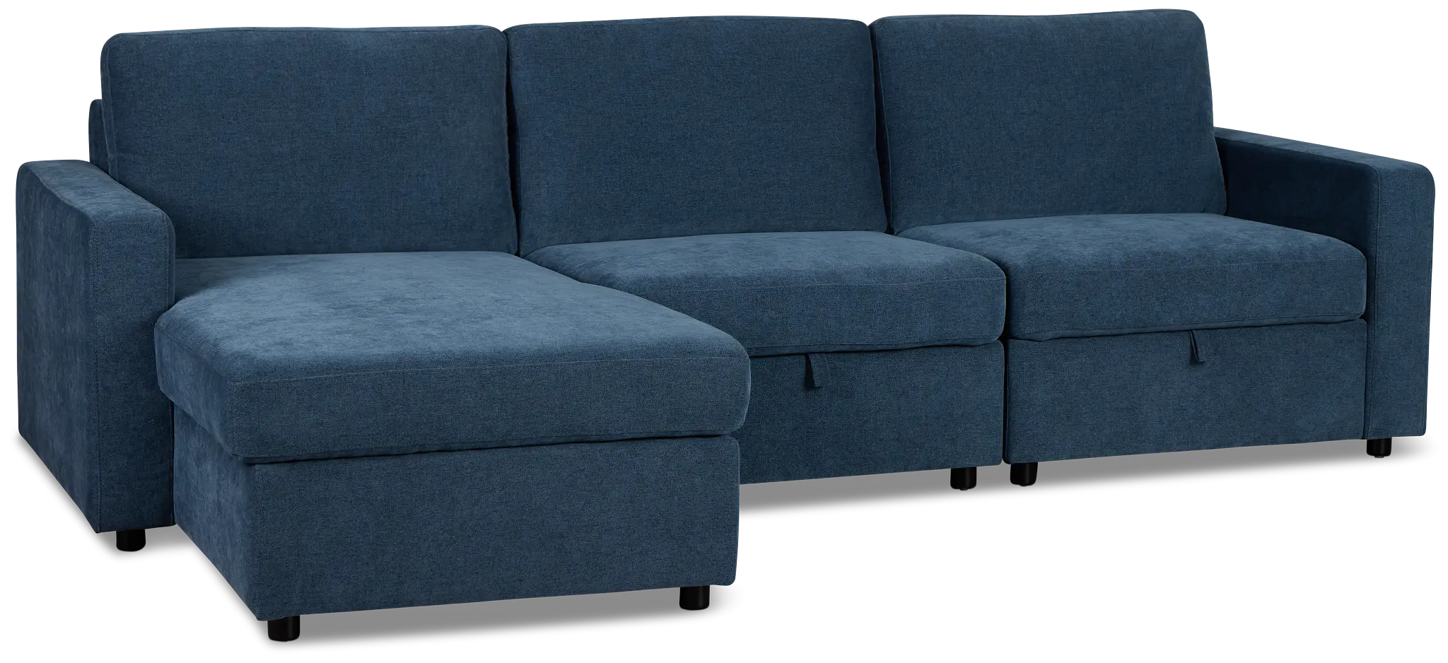 Addie Blue Fabric Left Chaise Storage Sectional Addie Blue Fabric Left Chaise Storage Sectional