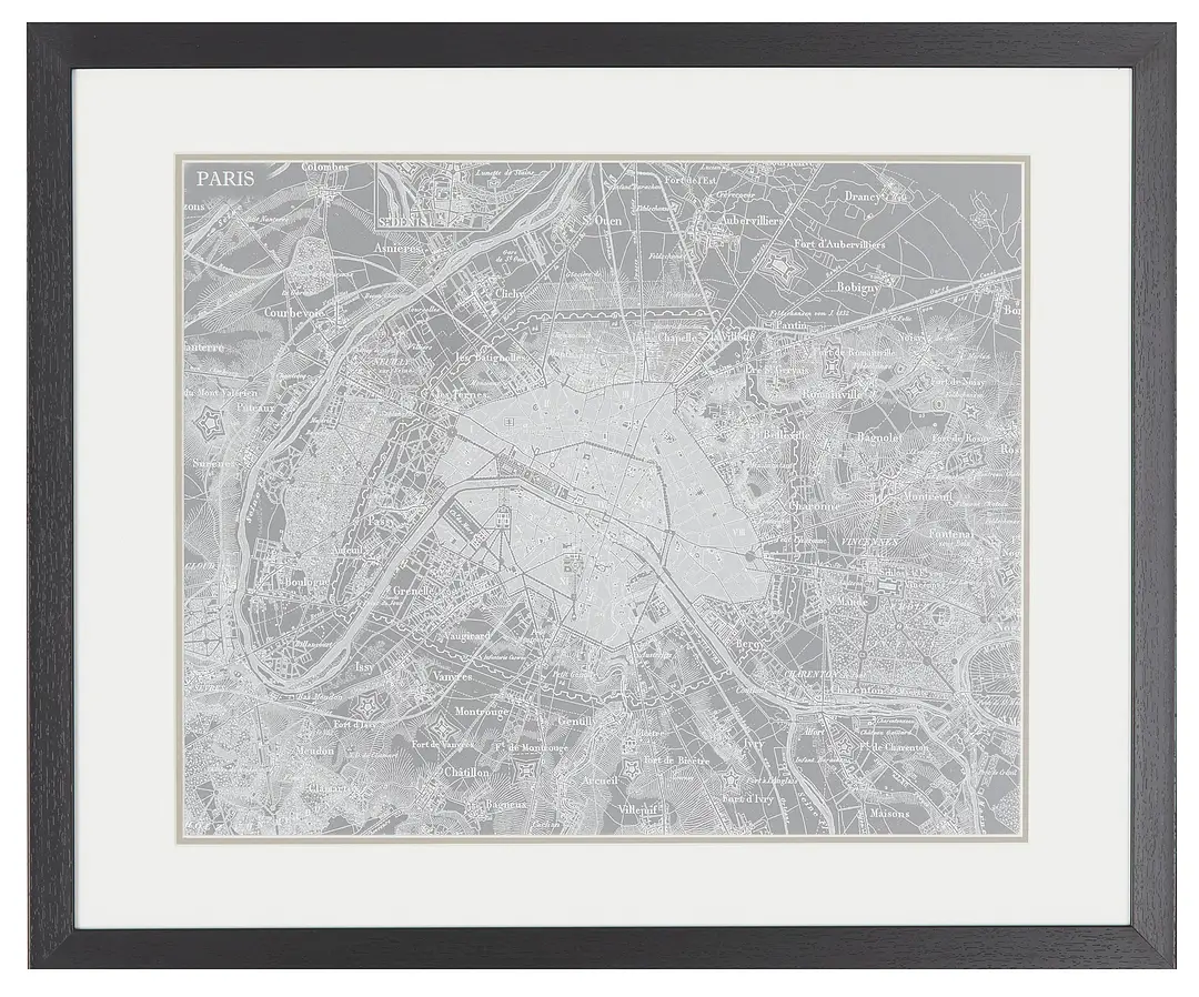 Atlas Gray Framed Wall Art Atlas Gray Framed Wall Art