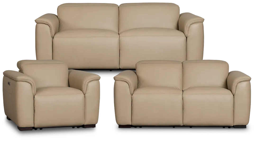 Flexsteel Brodie Taupe Lthr/vinyl Power Reclining Living Room
