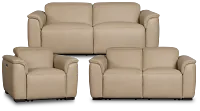 Flexsteel Brodie Taupe Lthr/vinyl Power Reclining Living Room