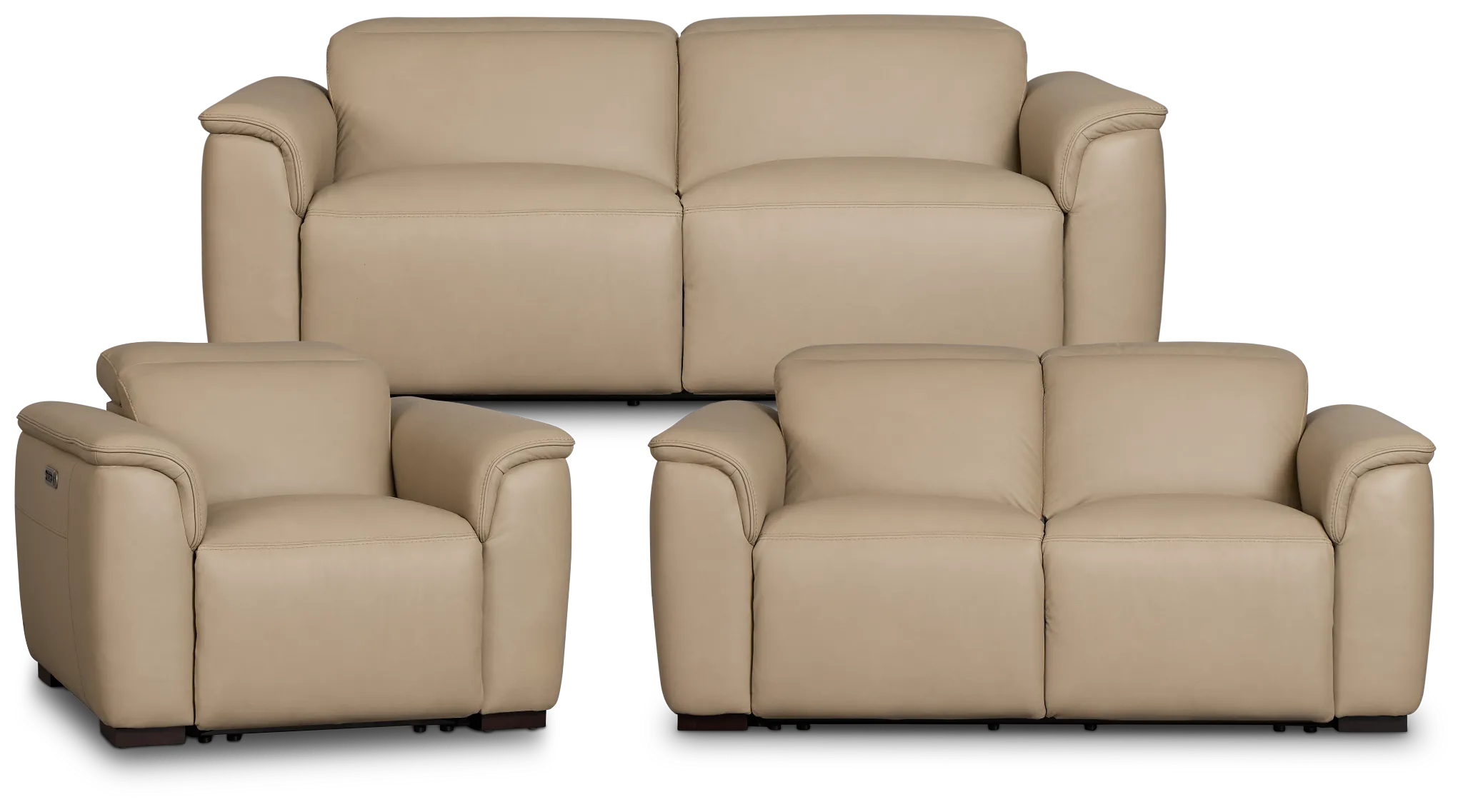 Flexsteel Brodie Taupe Lthr/vinyl Power Reclining Living Room