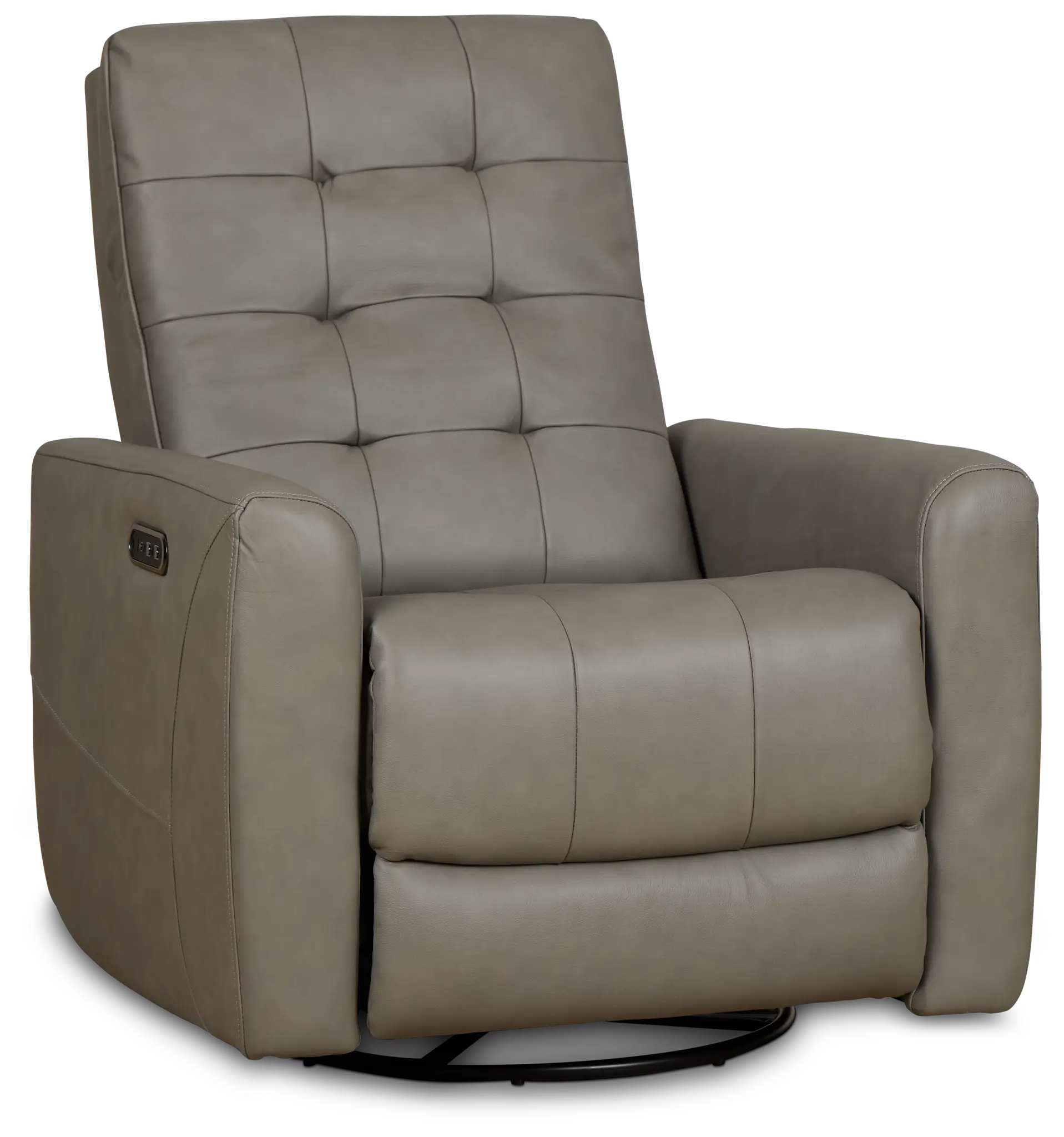 Izzy Light Gray Lthr/vinyl Power Swivel Glider Recliner Izzy Light Gray Lthr/vinyl Power Swivel Glider Recliner
