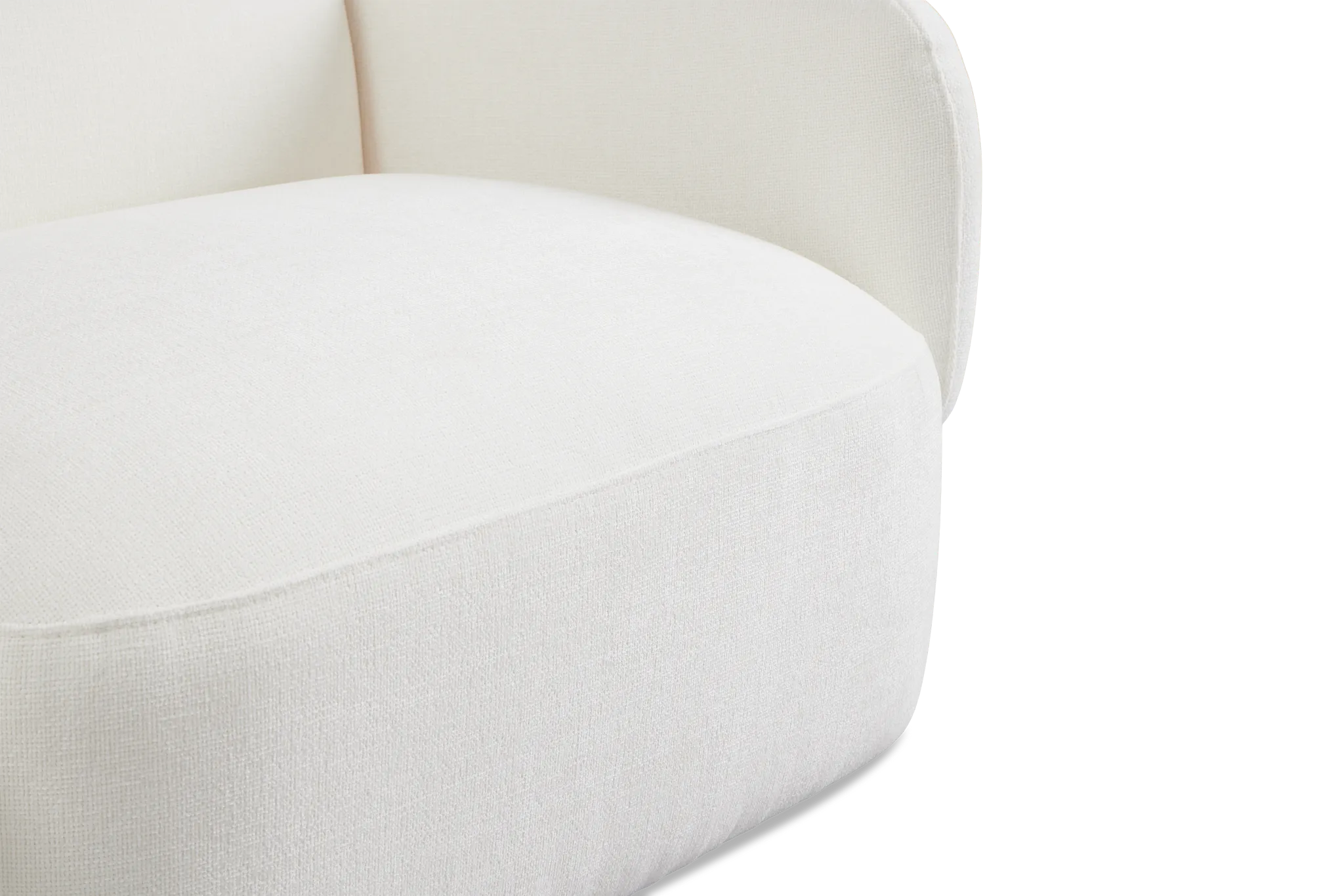 Halsey White Fabric Large Left Cuddler Sectional