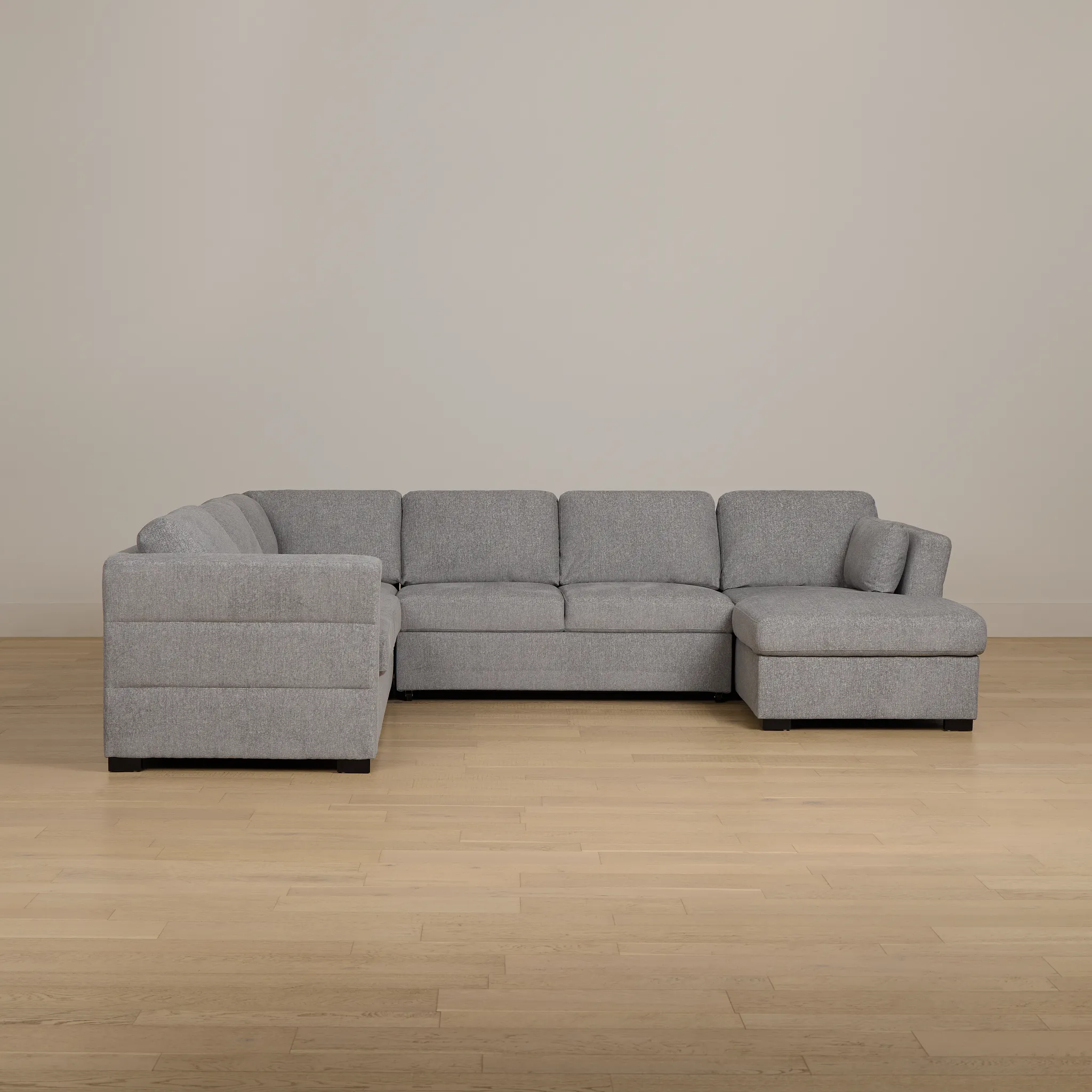 Amber Dark Gray Fabric Large Right Chaise Storage Sleeper Sectional