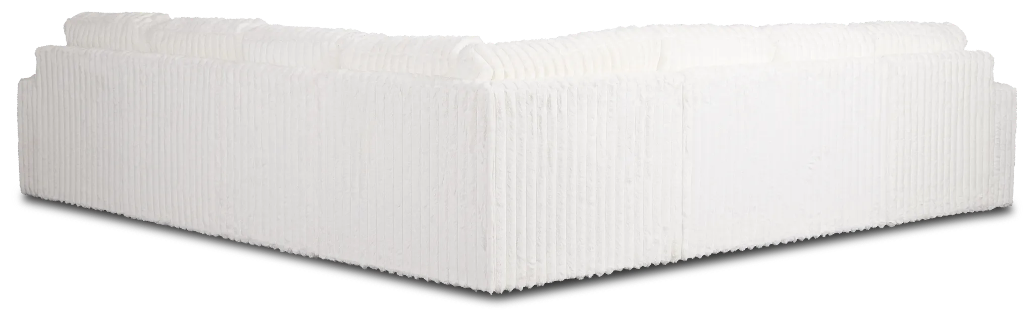 Teddy White Fabric Large Left Chaise Sectional