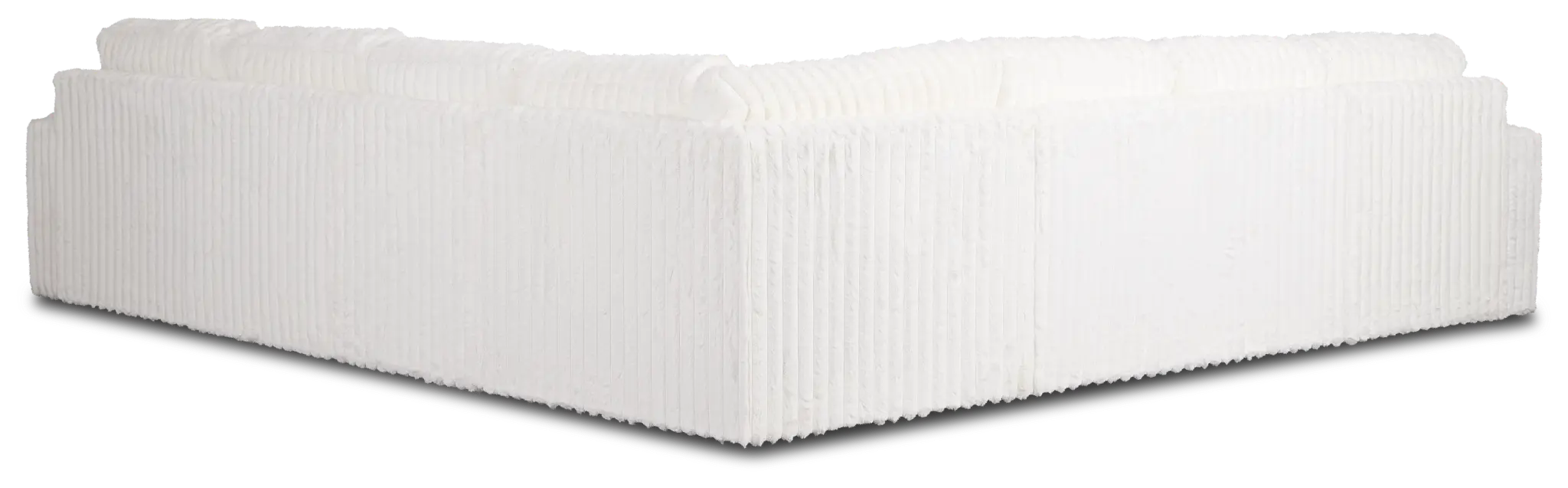 Teddy White Fabric Large Left Chaise Sectional Teddy White Fabric Large Left Chaise Sectional