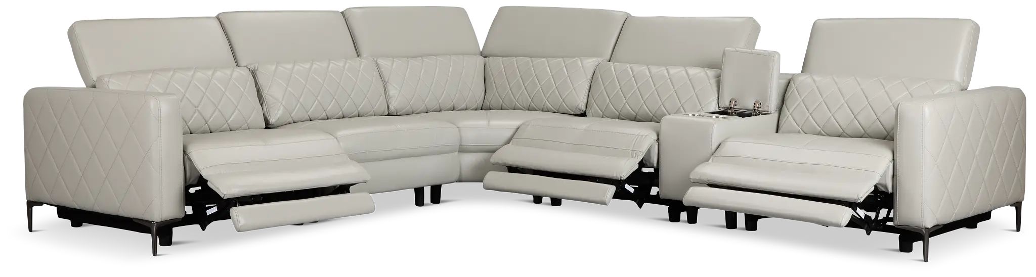 Ava Light Gray Micro Medium Triple Power 2-arm Sectional Ava Light Gray Micro Medium Triple Power 2-arm Sectional