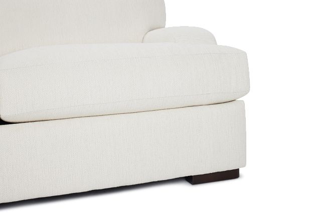 Alpha White Fabric Small Left Chaise Sectional