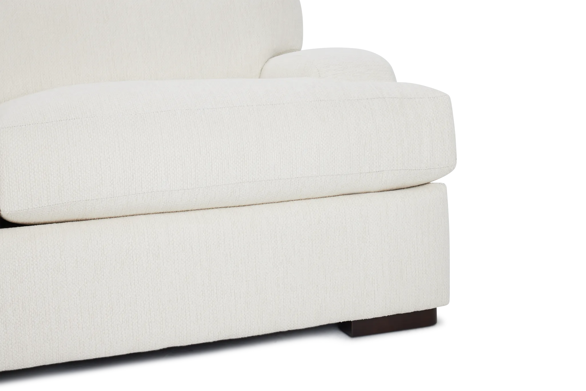Alpha White Fabric Small Left Chaise Sectional