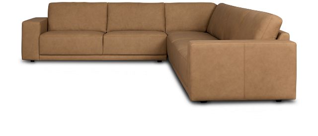 Kellan Light Brown Leather Medium Two-arm Sectional