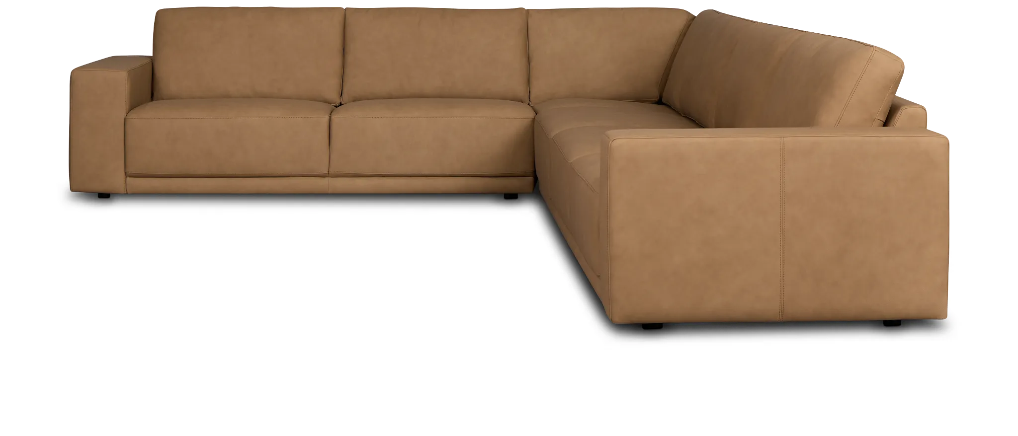 Kellan Light Brown Leather Medium Two-arm Sectional
