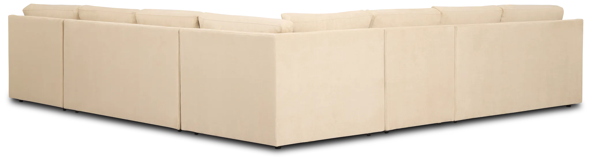 Hudson Beige Fabric Large Right Chaise Sectional