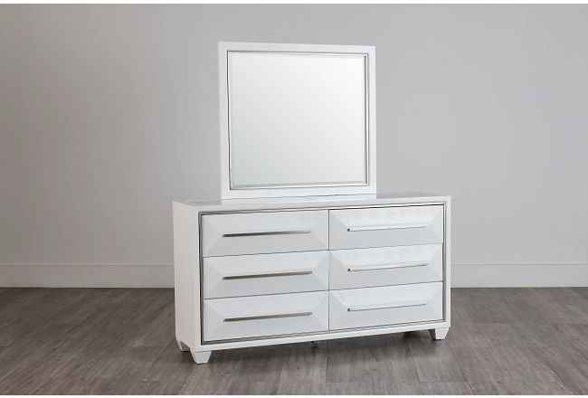 Manhattan White Dresser & Mirror