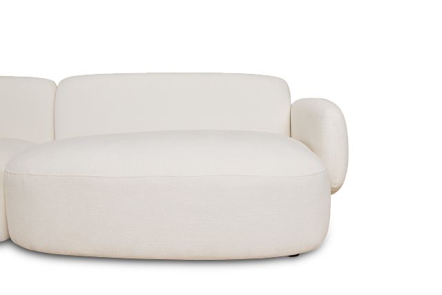 Halsey White Fabric Dual Cuddler Sectional
