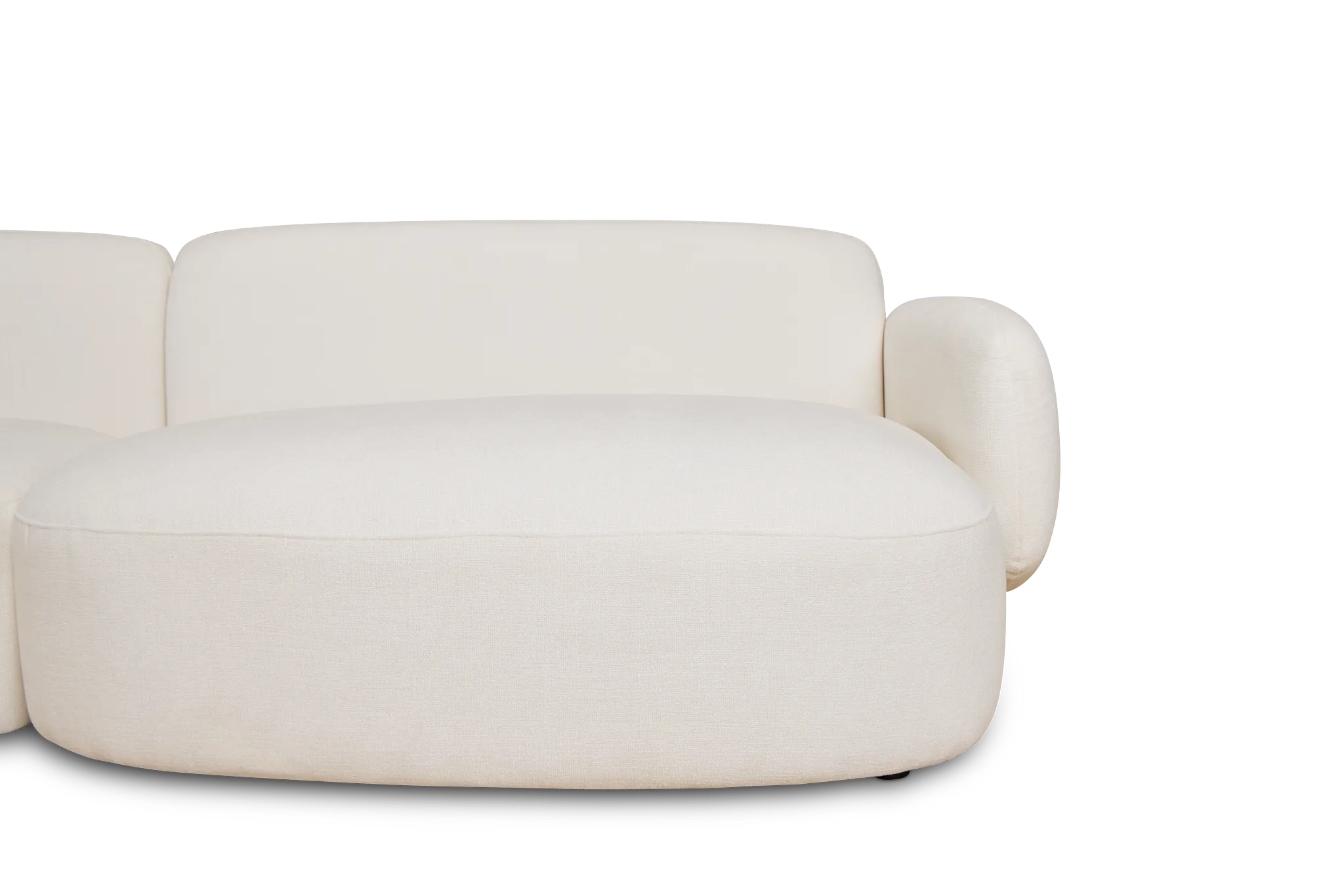 Halsey White Fabric Dual Cuddler Sectional