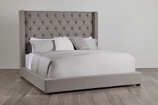 Lacey Gray Uph Platform Bed