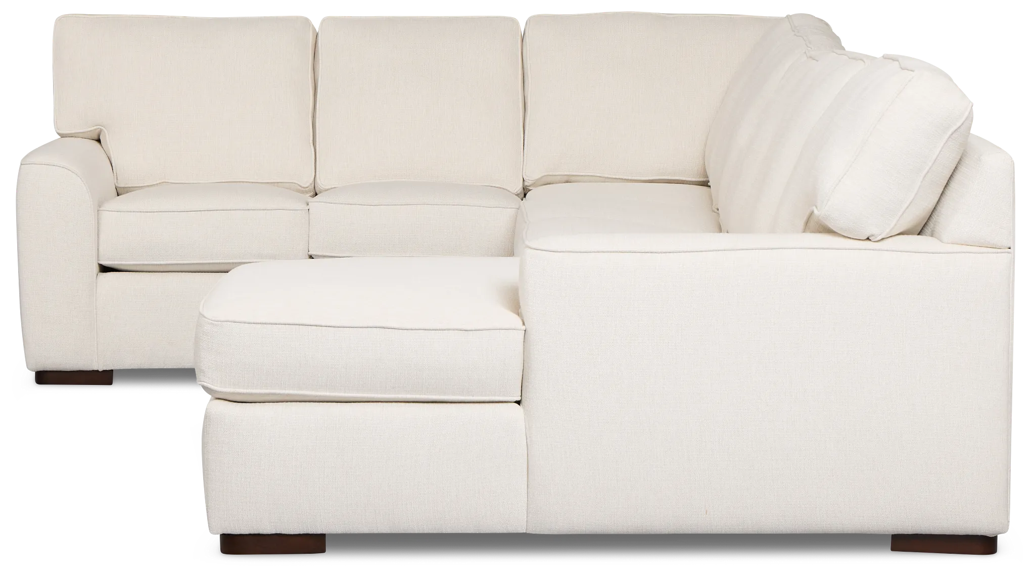 Sinclair Light Beige Fabric Right Chaise Memory Foam Sleeper Sectional