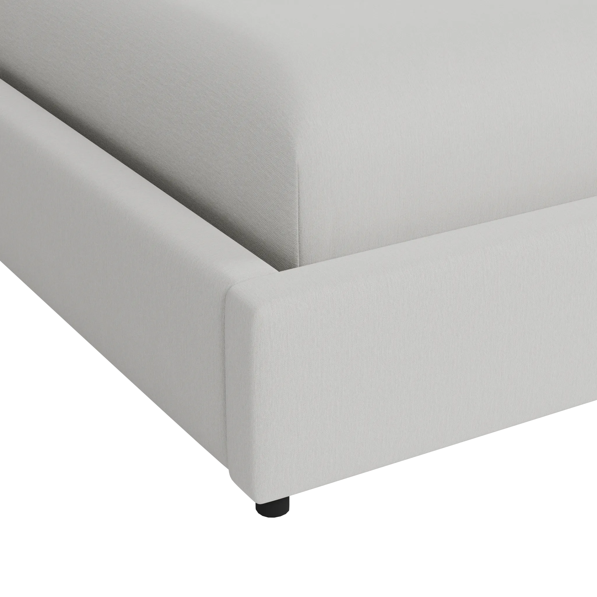 Grayton Linen Light Beige 44" Upholstered Platform Bed