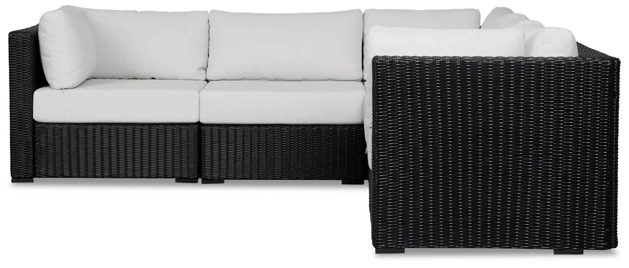 Montecito Black 5-piece Modular Sectional With Light Beige Cushion