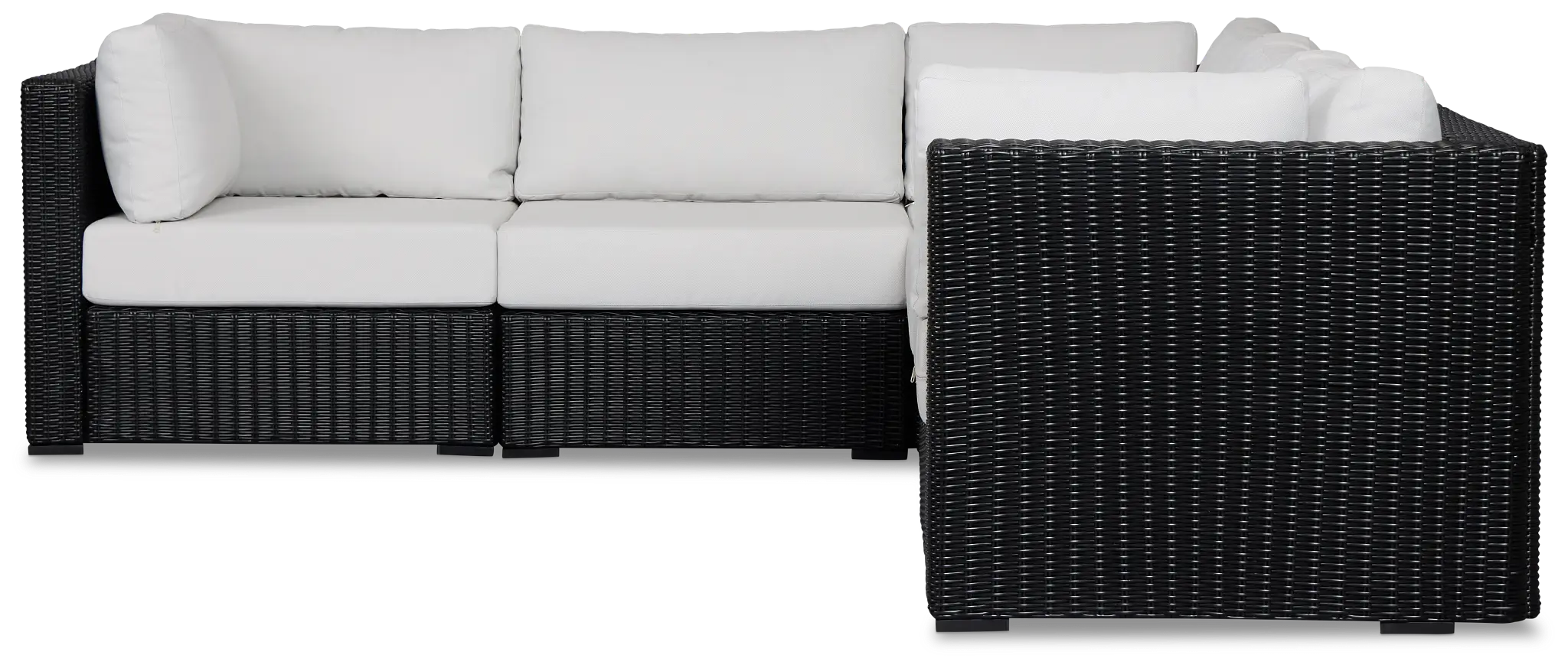 Montecito Black 5-piece Modular Sectional With Light Beige Cushion Montecito Black 5-piece Modular Sectional With Light Beige Cushion