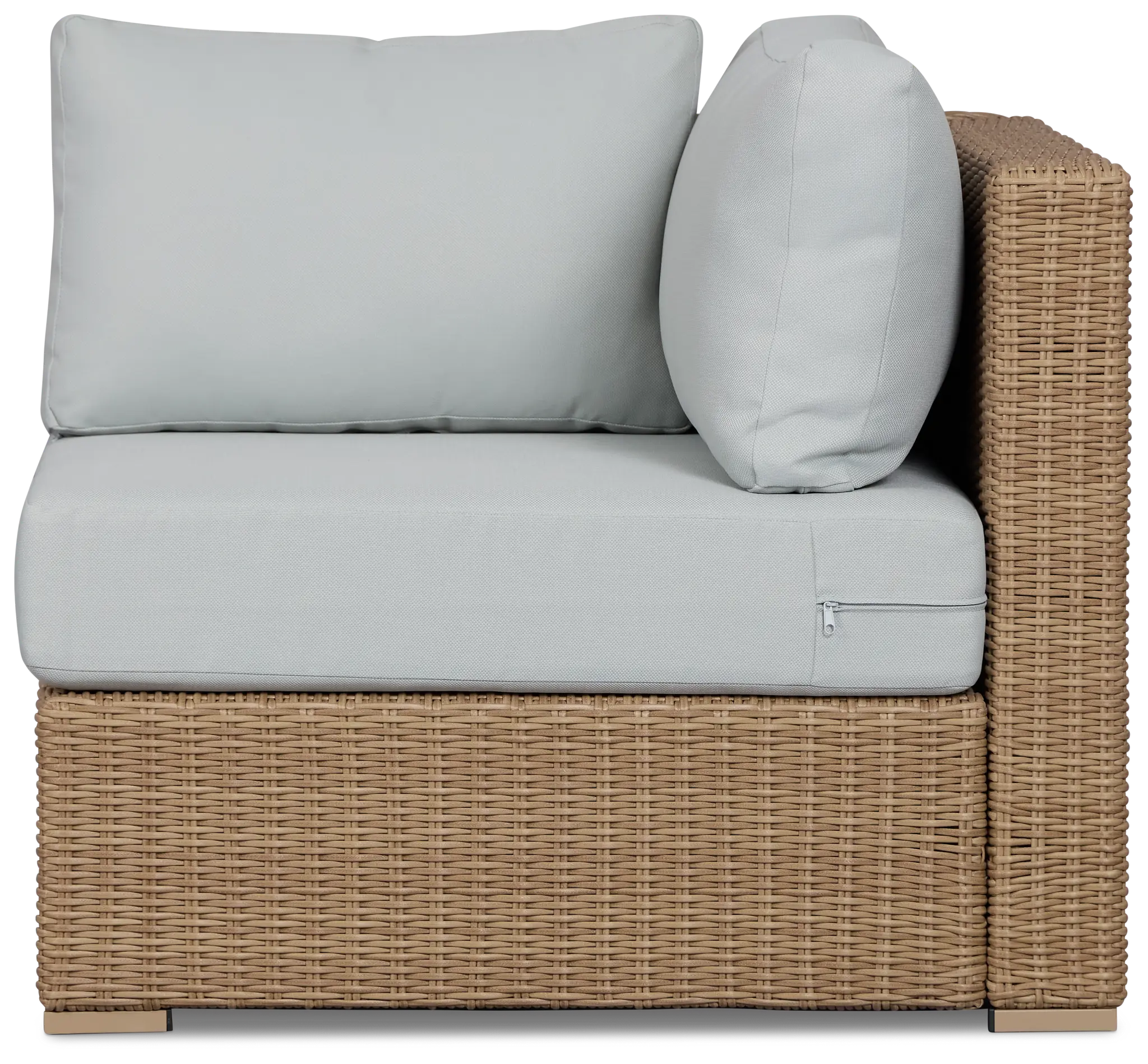 Montecito Light Tone Corner Chair With Light Blue Cushions Montecito Light Tone Corner Chair With Light Blue Cushions