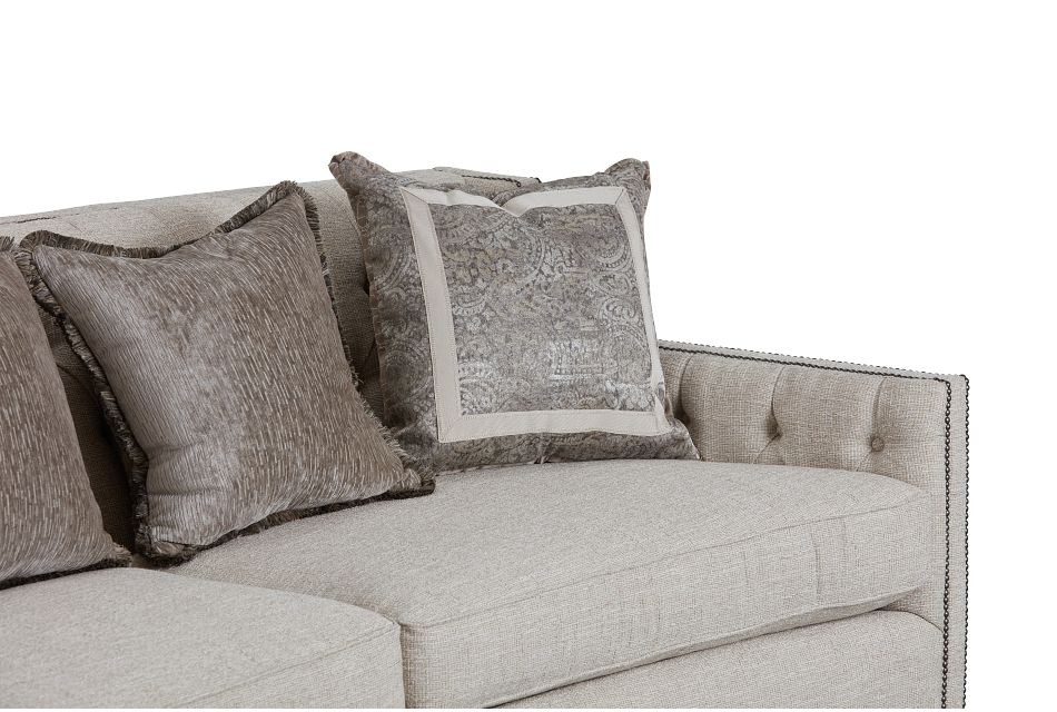 Candace Beige Fabric Sofa,  (6)