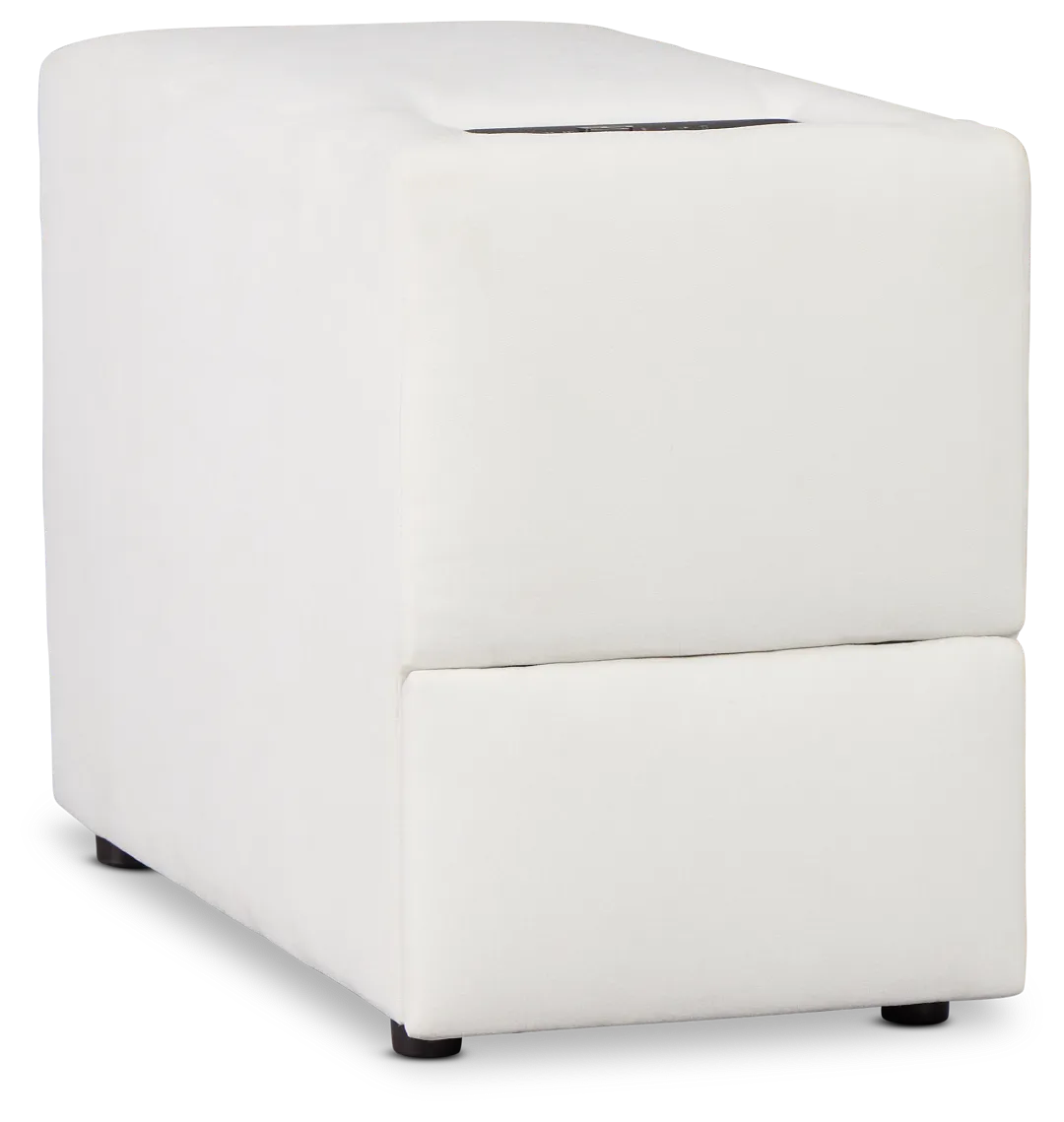 Citymod White Fabric Storage Console With Usb