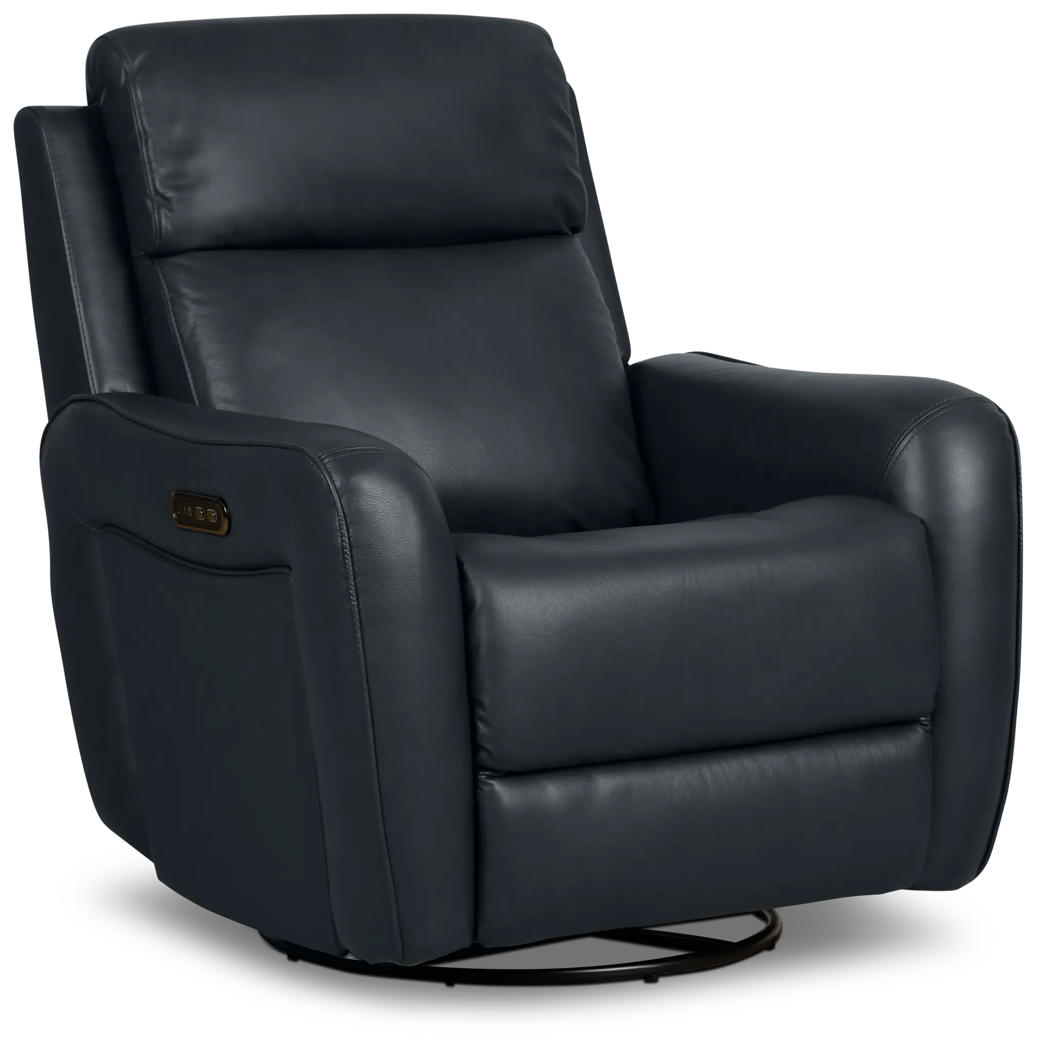 Julian Dark Blue Lthr/vinyl Power Swivel Glider Recliner Julian Dark Blue Lthr/vinyl Power Swivel Glider Recliner