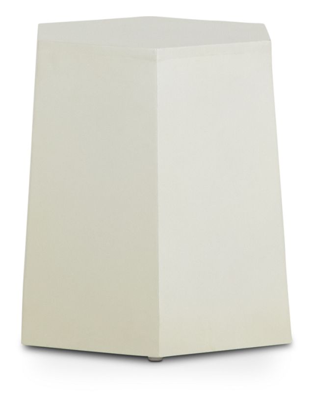 Hexgon White Ceramic Accent Table
