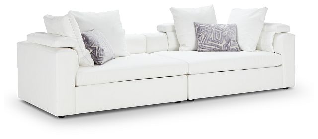 Merrick White Fabric Small Sofa (1)