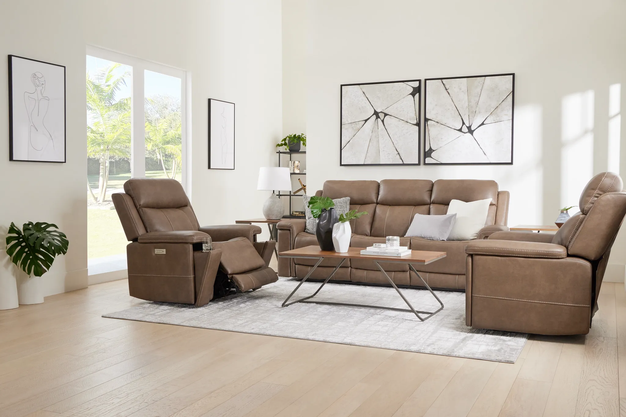 Jayden Brown Micro Power Reclining Sofa
