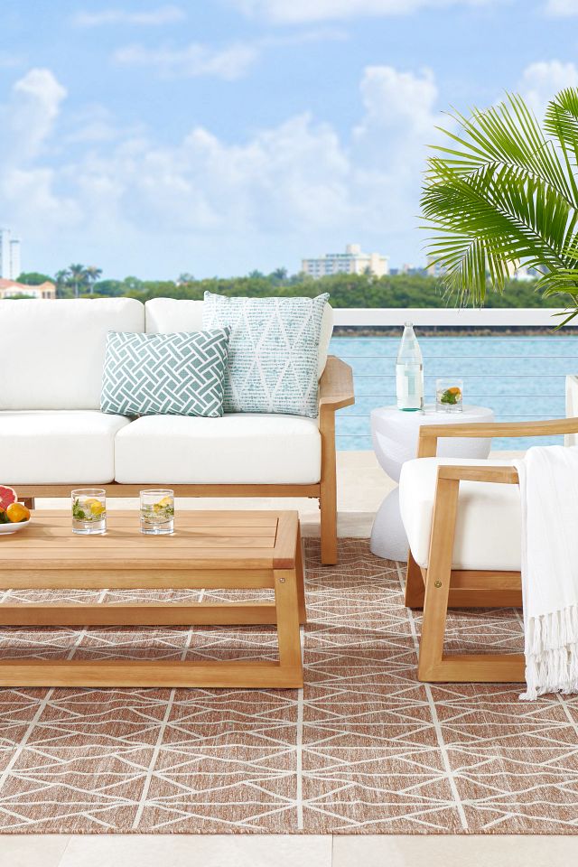 Tobago Light Tone Sofa With White Cushions