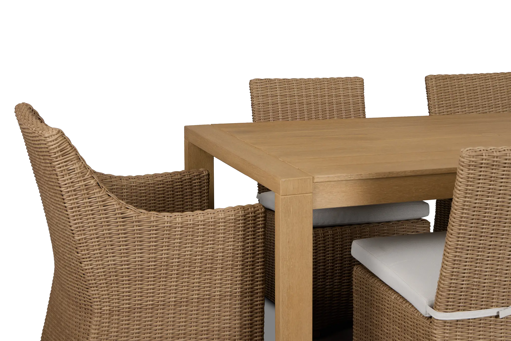 Montecito Mid Tone Table & 6 Chairs With Light Beige Cushions Montecito Mid Tone Table & 6 Chairs With Light Beige Cushions