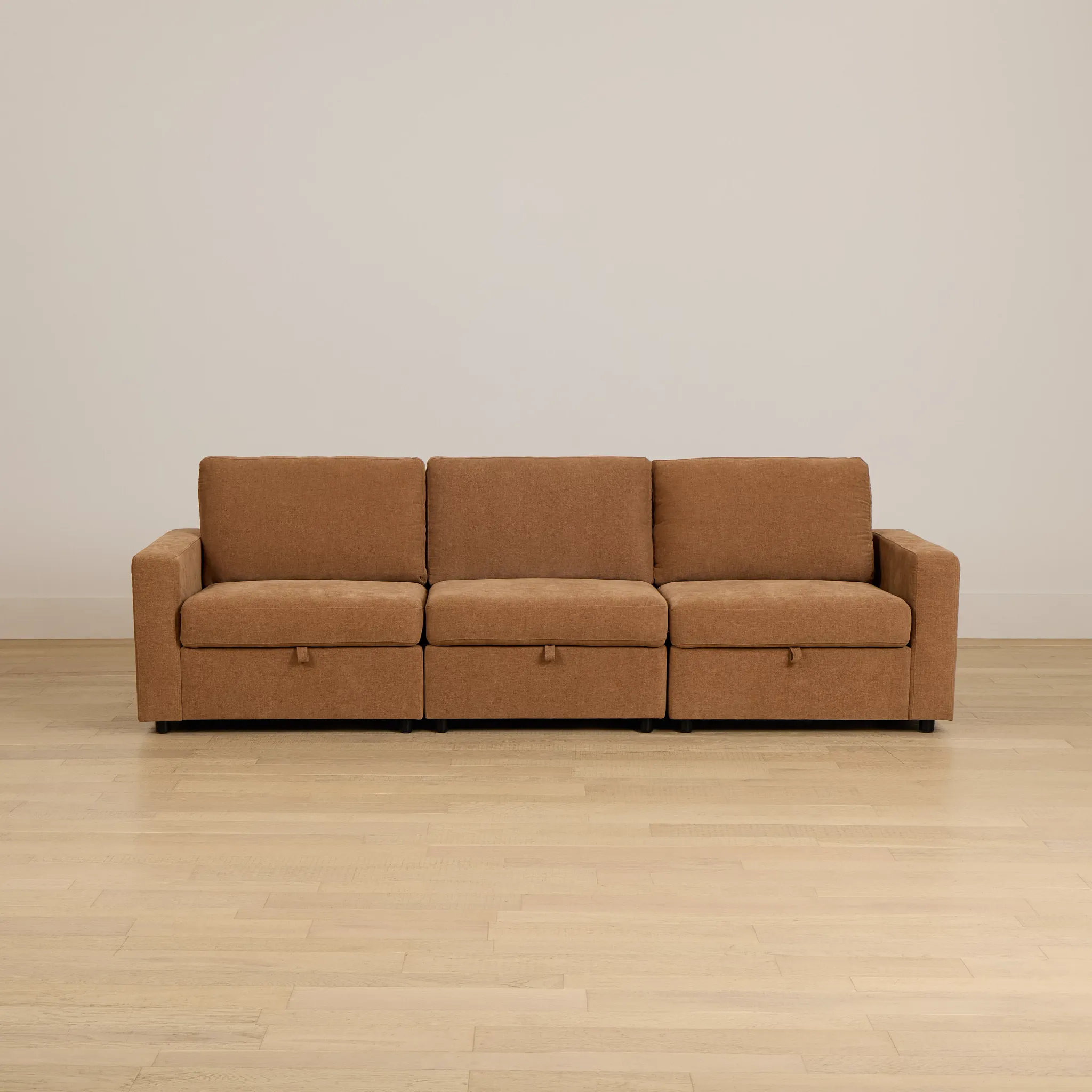 Addie Brown Fabric 3-piece Modular Storage Sofa