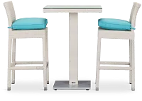 Bahia Dark Teal 27" Pub Table & 2 Barstools
