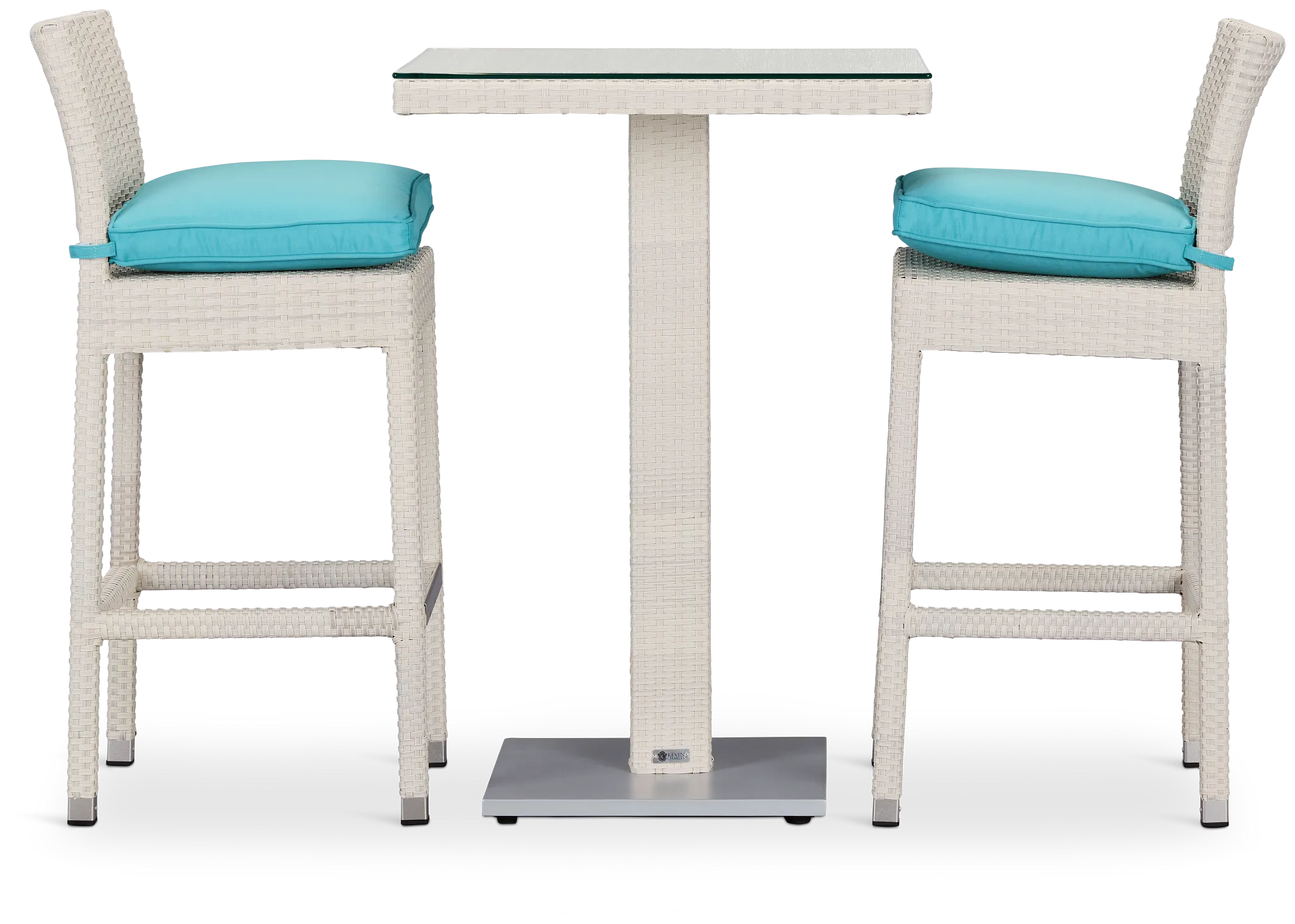 Bahia Dark Teal 27" Pub Table & 2 Barstools