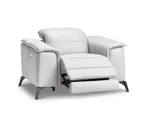 Pearson White Leather Power Recliner With Power Headrest