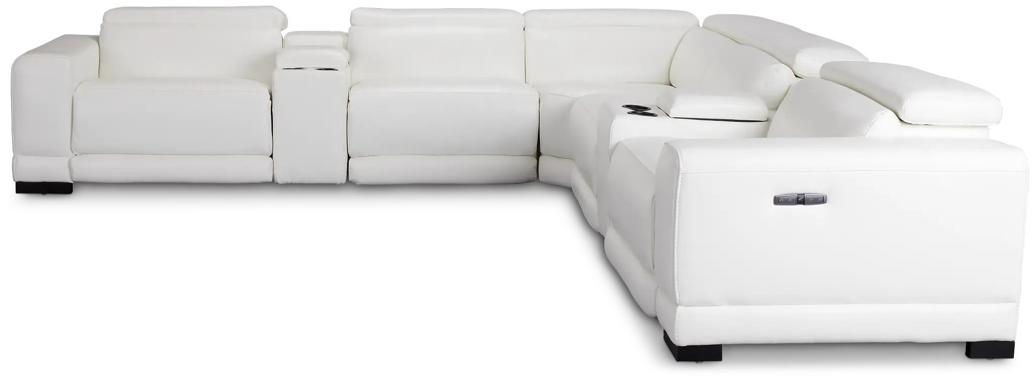 Lombardy White Micro Large Dual Power Reclining Two-arm Sectional Lombardy White Micro Large Dual Power Reclining Two-arm Sectional