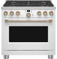 Cafe 366 Series White 36" Dual Fuel Range