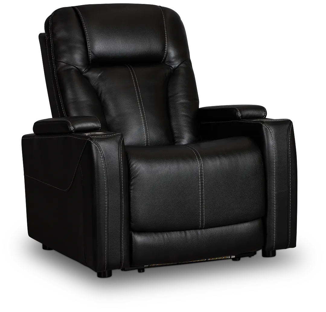 Optimus Black Lthr/vinyl Power Recliner