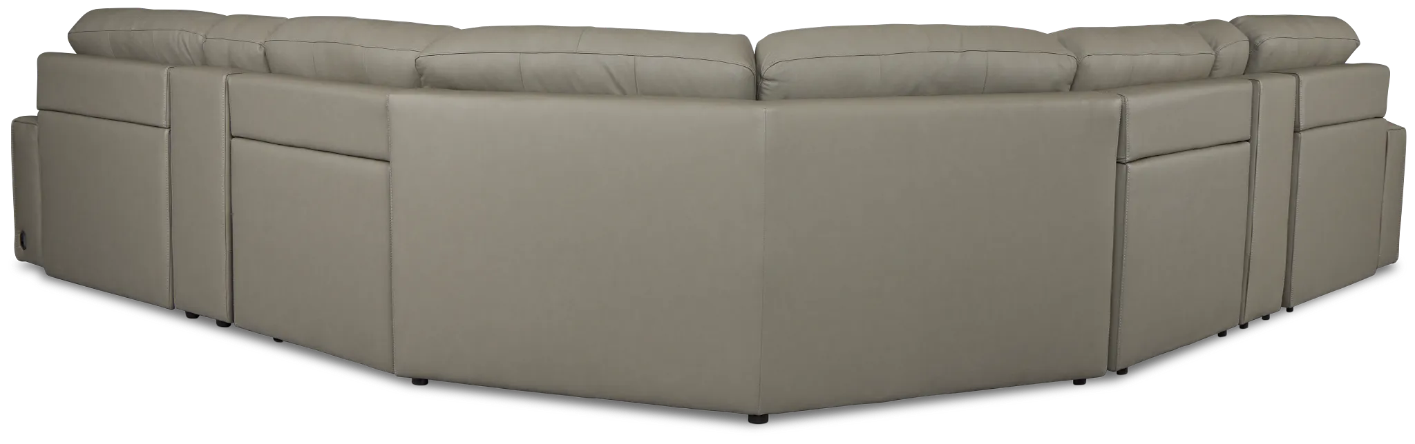 Rudy Gray Lthr/vinyl Large Dual Power Left Extension Chaise Sectional