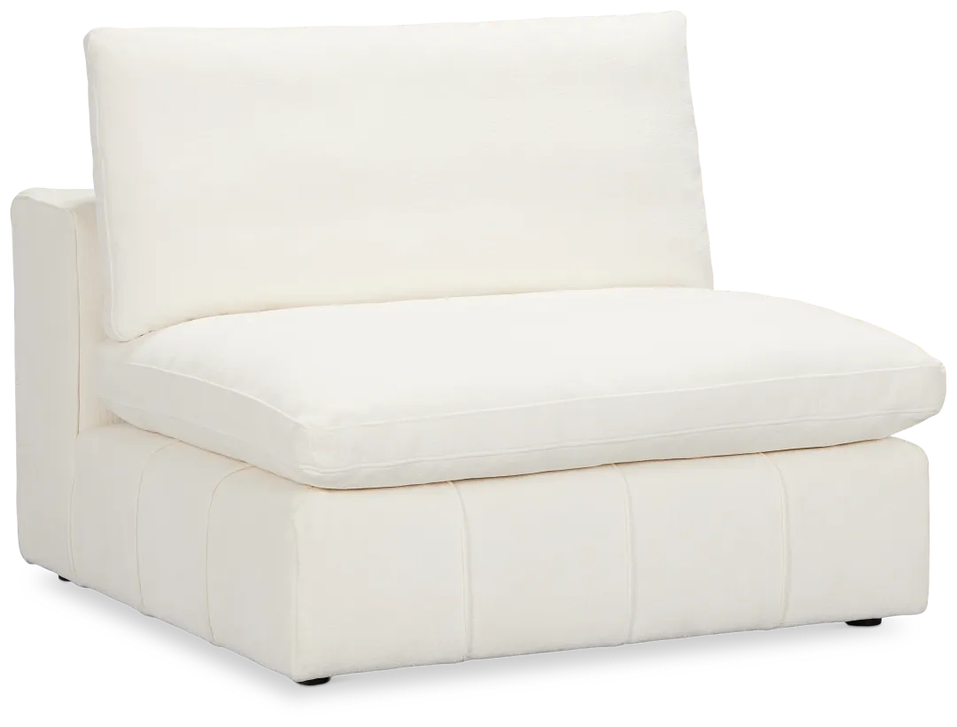 Cruz White Fabric Armless Chair