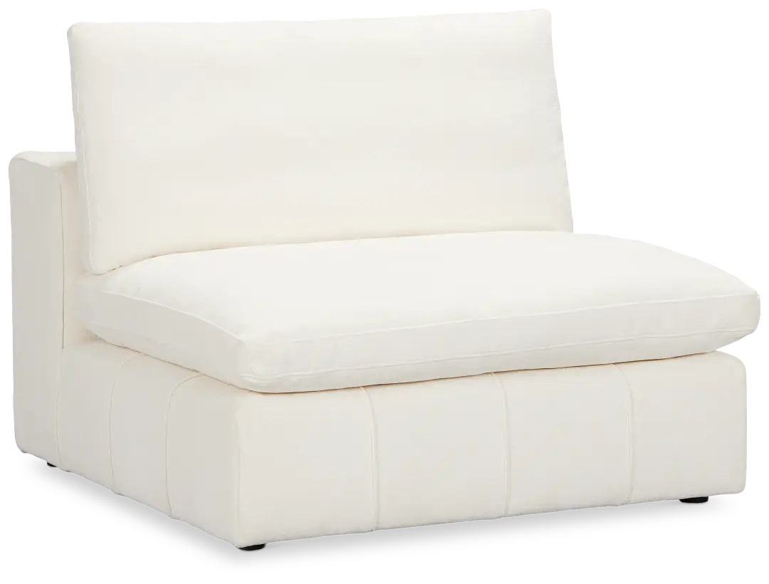 Cruz White Fabric Armless Chair Cruz White Fabric Armless Chair