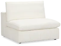 Cruz White Fabric Armless Chair