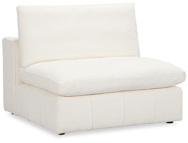 Cruz White Fabric Armless Chair