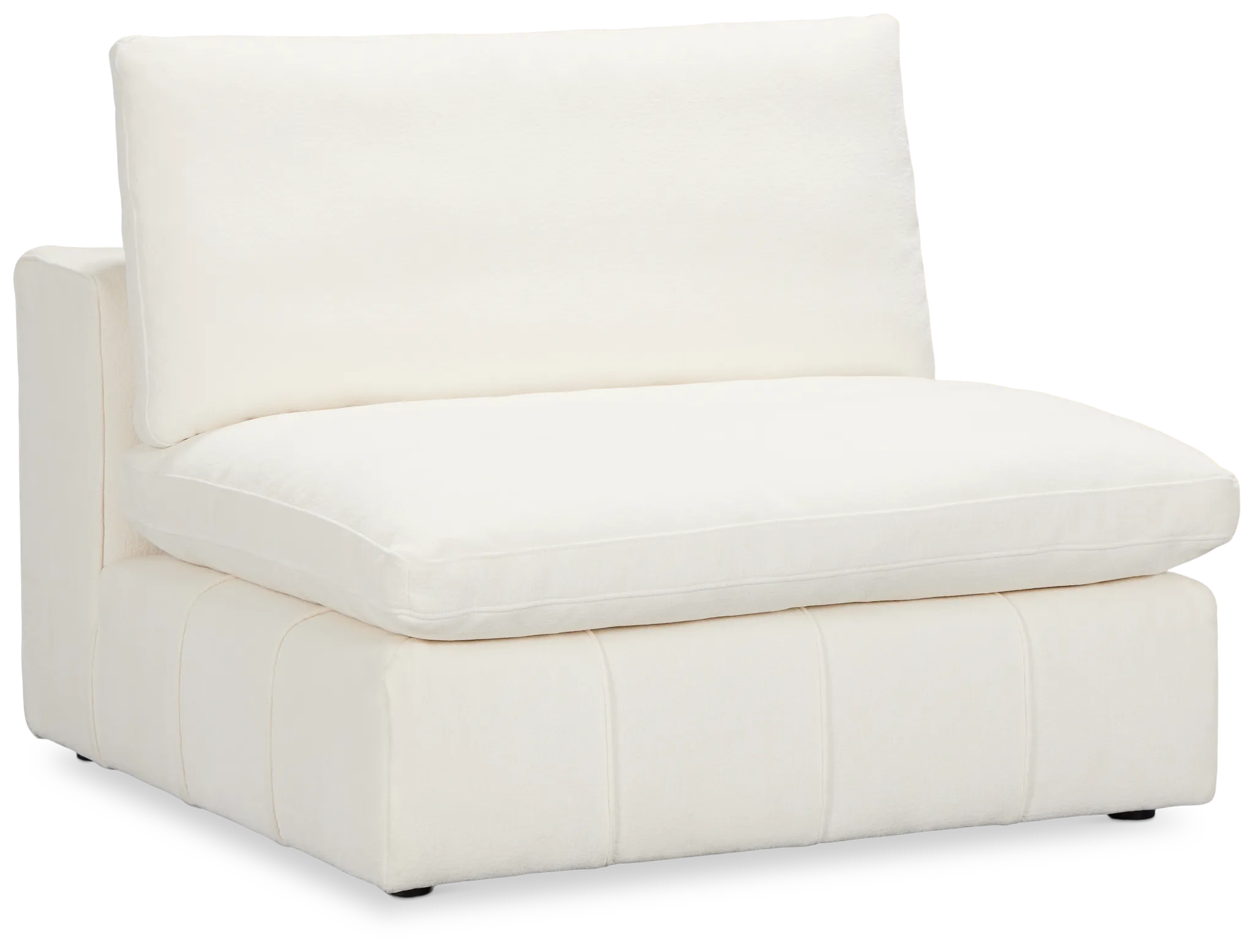 Cruz White Fabric Armless Chair