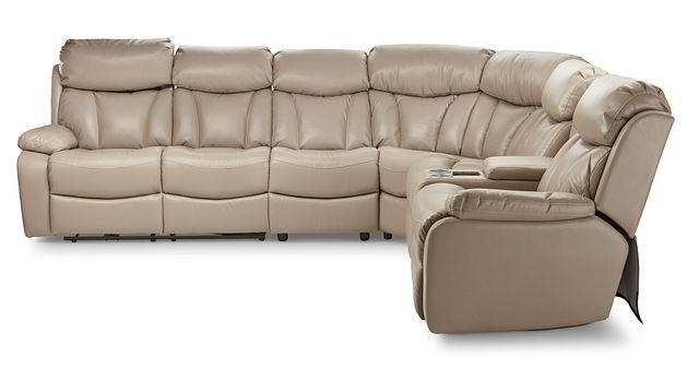 Dustin Beige Micro Large Right Console Love Reclining Sectional (2)